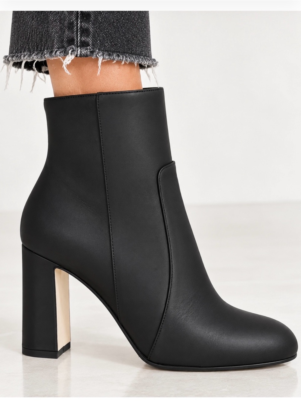 DOLCE & GABBANA Matte Black Leather Ankle Boots (EU 36.5; fits approx. US 5.5)